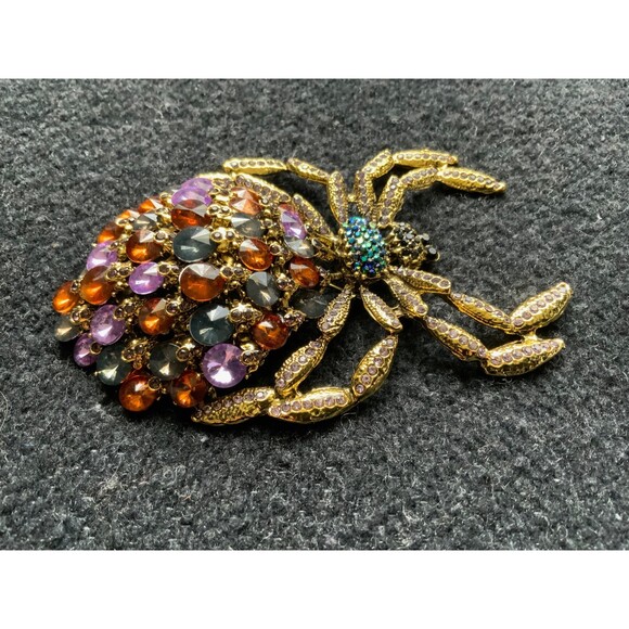 Spider Rhinestone LARGE Brooch - Picture 7 of 7